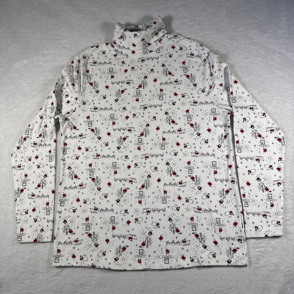 White Stag XL 100% Cotton Santa Claus Christmas Turtleneck Sweater